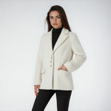 Marynarka Damska z Futerkiem | Elegancki Krótki Żakiet z Guzikami