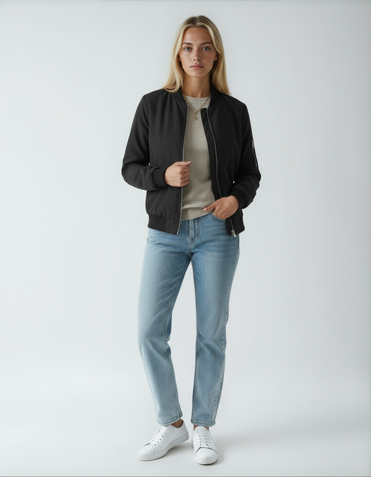 Kurtka Bomber Damska | Klasyczna Krótka Kurtka w Stylu Casual